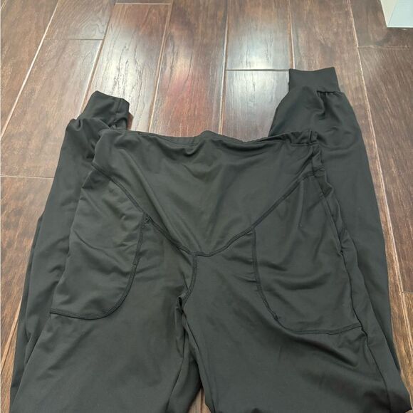 Women's Black Maternity Pants with Tummy Control - Picture 2 of 2